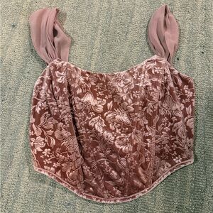 Altar'd State Velvet Floral Corset Tank Top
